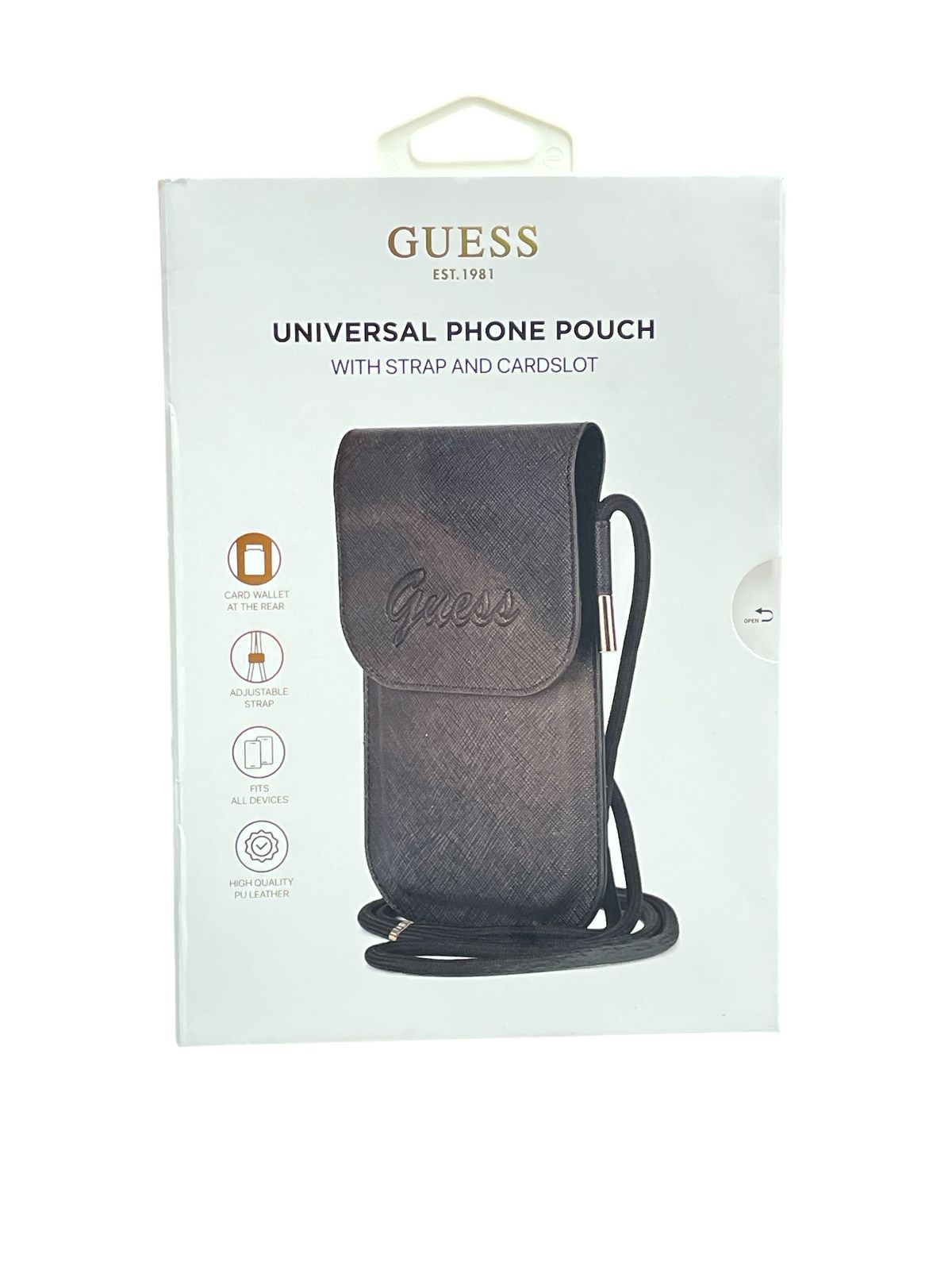 Bolso GUESS con correa ajustable ideal para uso diario o eventos informales.
