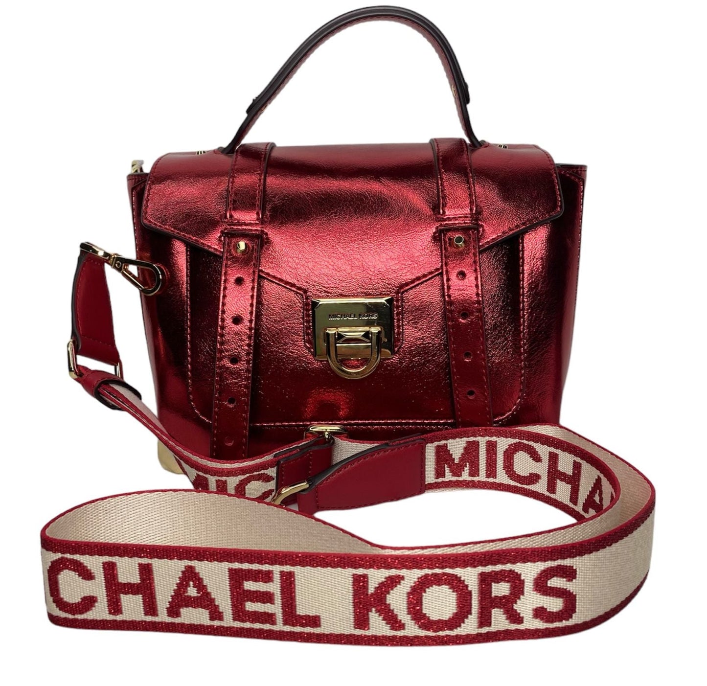 Bolsa Michael Kors Metálica con diseño moderno y sofisticado.