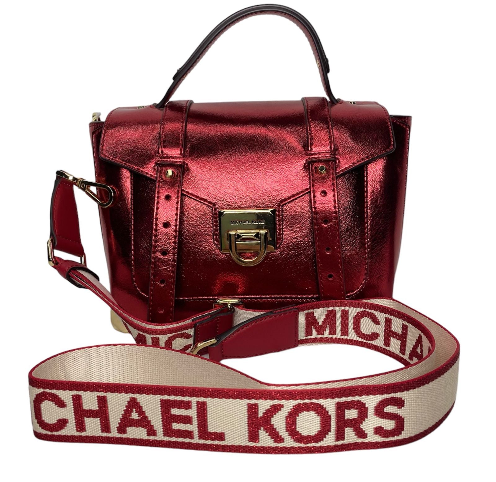 Bolsa Michael Kors Metálica con diseño moderno y sofisticado.